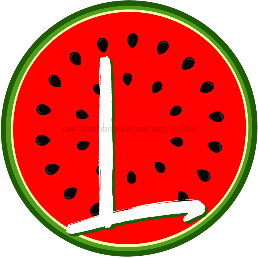 Personalized Watermelon Sign Initial Monogram Decoe-4086-Dh-Custom 18 Wood Round