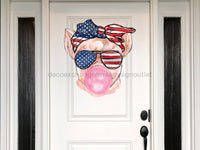 Thumbnail for Pig Sign Patriotic Wood Sign Door Hanger Decoe-W-145 22