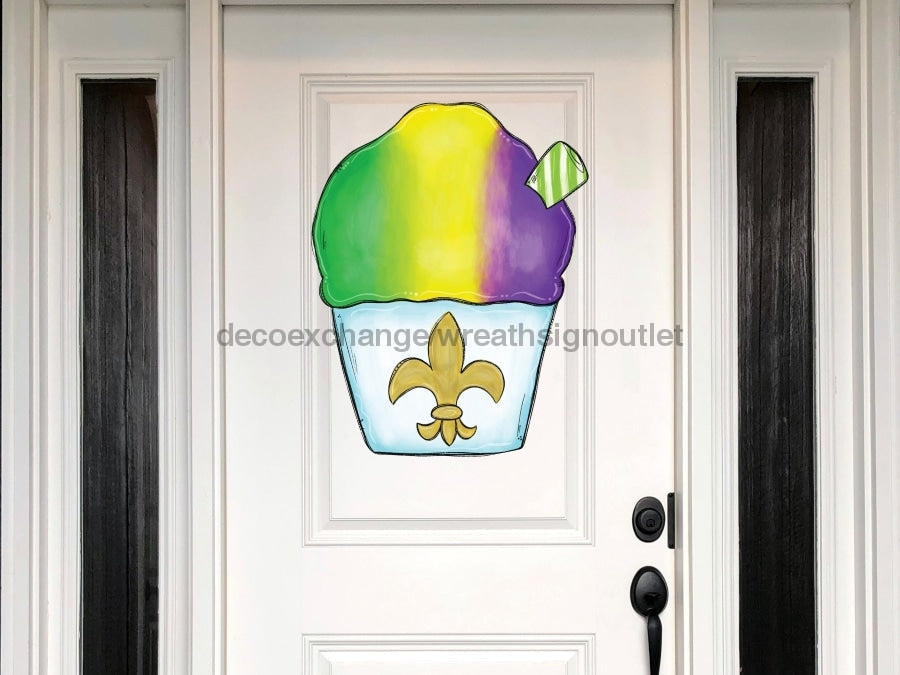 Snowball Sign Mardi Gras Sign Louisiana Wood Door Hanger Decoe-W-109 22