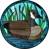 Thumbnail for Stained Glass Sign, duck Sign, DECOE-4043-DH, 18 Wood Round