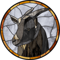 Thumbnail for Stained Glass Sign, Farmhouse Sign, Goat Sign, DECOE-4037-DH, 18 Wood Round