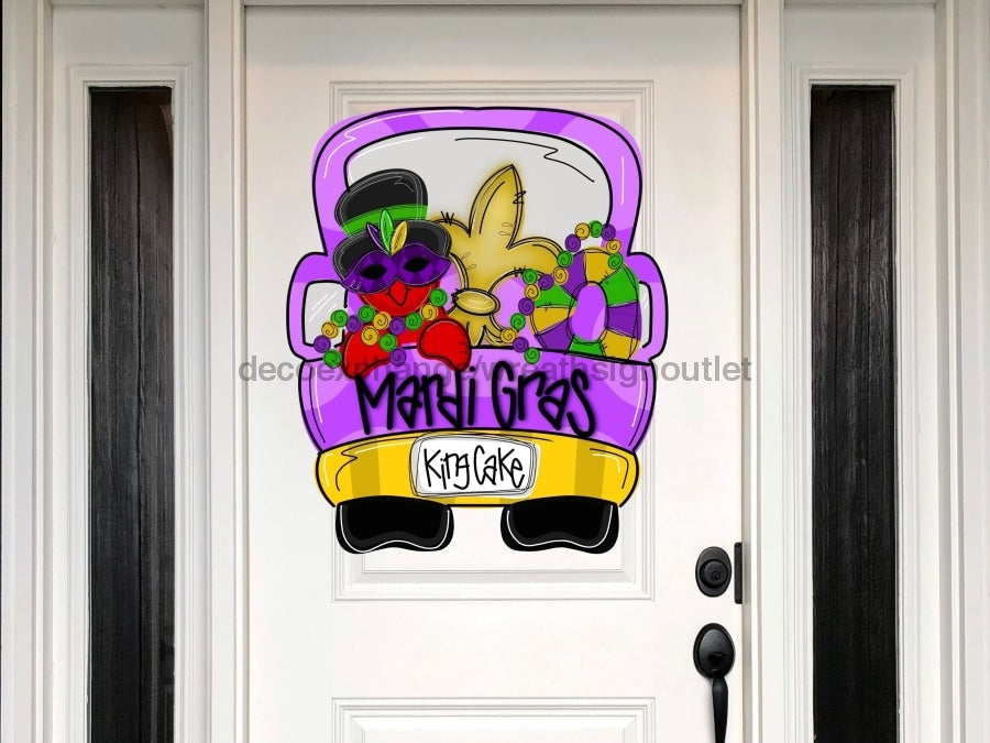 Truck Sign Mardi Gras Louisiana Wood Sign Door Hanger Decoe-W-322 22