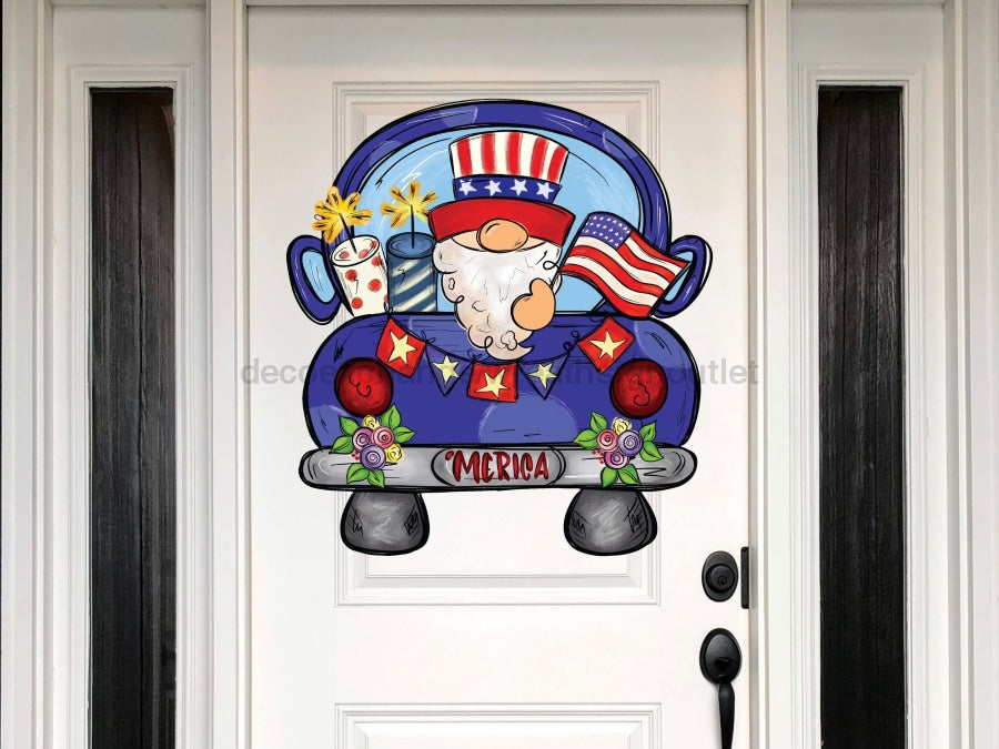 Truck Sign Patriotic Wood Sign Door Hanger Decoe-W-115 22