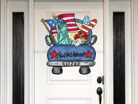 Thumbnail for Truck Sign Patriotic Wood Sign Door Hanger Decoe-W-116 22