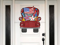 Thumbnail for Truck Sign Patriotic Wood Sign Door Hanger Decoe-W-124 22