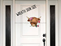 Thumbnail for Valentine Sign Cow Highland Wood Sign Pcd-W-082 11 Wooden Wreath Wood