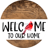 Thumbnail for Wreath Sign Cardinal Welcome To Our Home Decoe-2328 For Round vinyl