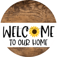 Thumbnail for Wreath Sign Welcome Sunflower Decoe-2353 For Round vinyl