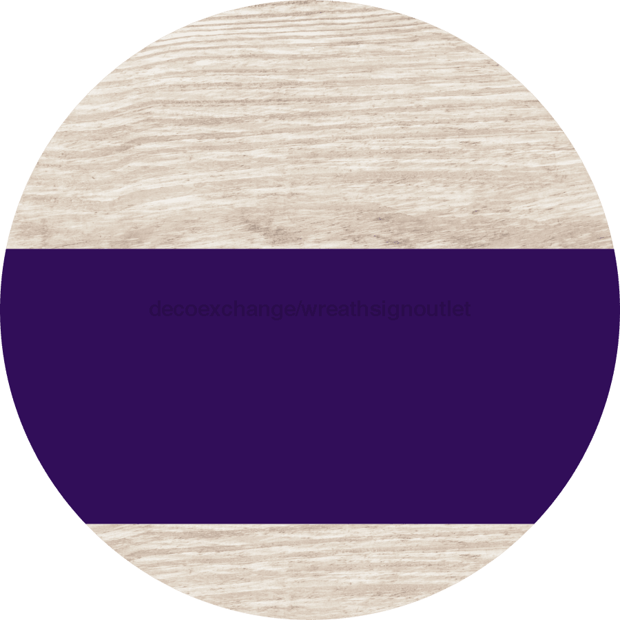 Welcome To Our Home Sign Blank Purple Stripe White Wash Decoe-2738-Dh 18 Wood Round