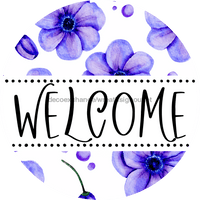 Thumbnail for Welcome Wreath Sign, Floral Wreath, DECOE-4137-A, 11.75 metal Round