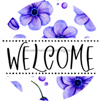 Thumbnail for Welcome Wreath Sign, Floral Wreath, DECOE-4137-B, 8 metal Round