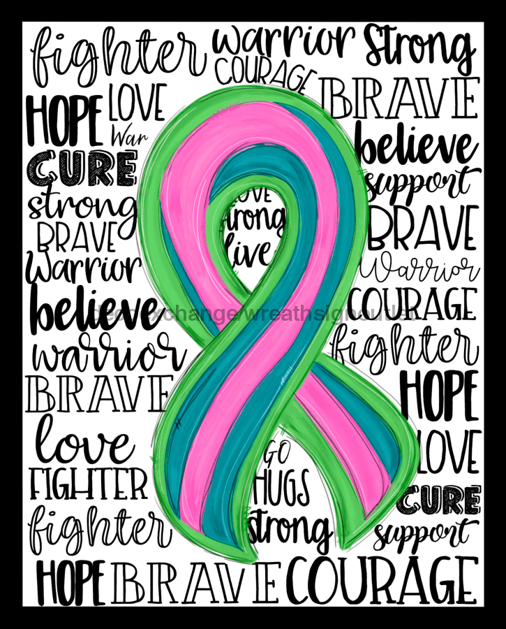 Wreath Sign, Awareness Sign, Metastatic Breast Cancer, 8x10" Metal Sign DECOE-896, Sign For Wreath, DecoExchange - DecoExchange