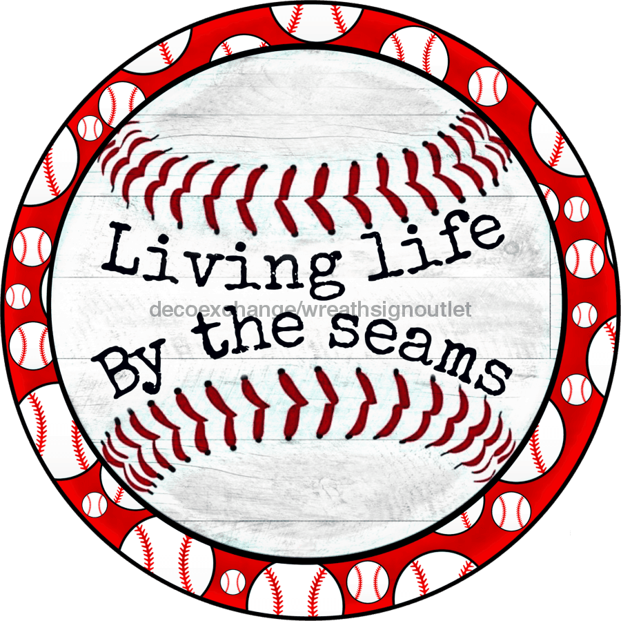 Wreath Sign, Baseball Sign, Welcome Sign, 18" Wood Round  Sign DECOE-299, Sign For Wreath, DecoExchange