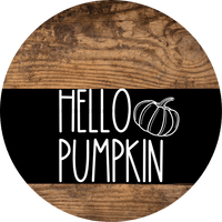 Thumbnail for Wreath Sign Black And White Fall Hello Pumpkin Decoe-2348 For Round 18 Wood