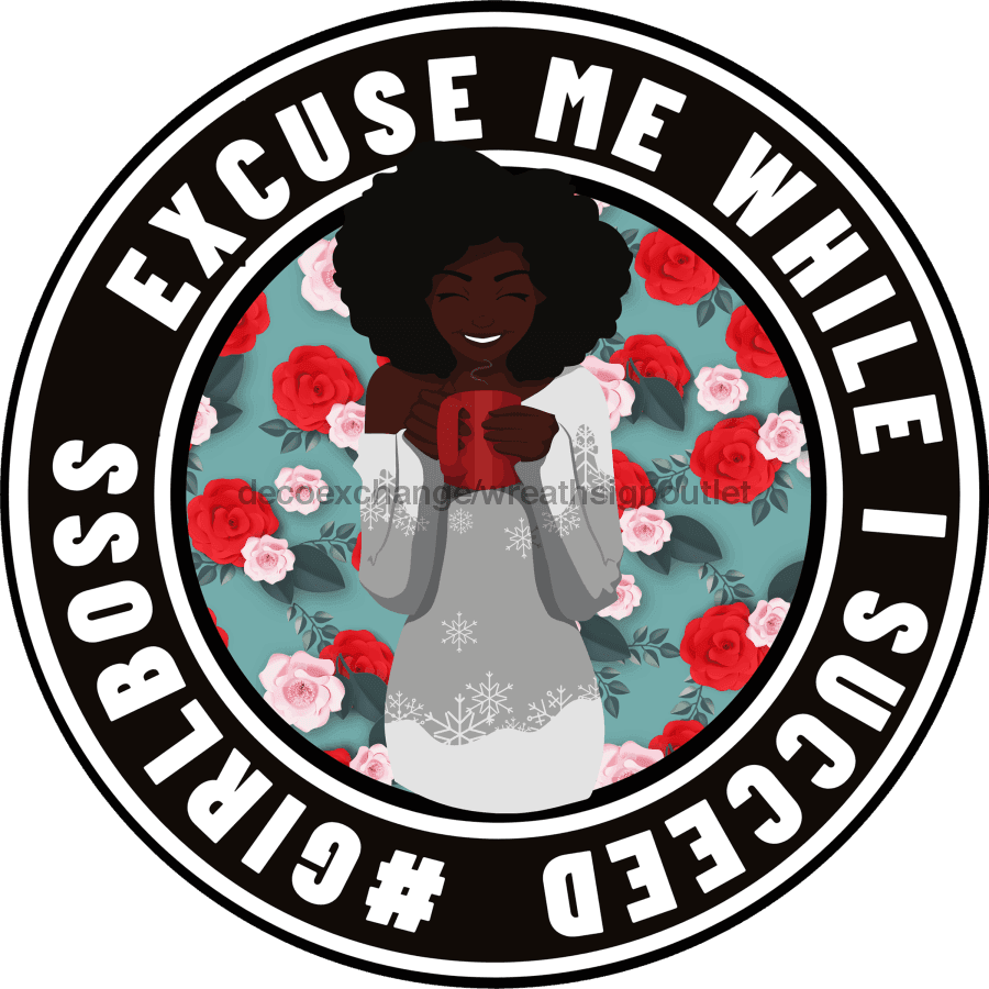 Wreath Sign, Black Excellence, Black History Month, Welcome Sign, 18" Wood Round  Sign DECOE-300, Sign For Wreath, DecoExchange