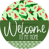 Thumbnail for Wreath Sign Cajun Christmas Welcome To My Home Gift Decoe-2637 For Round Decoexchange