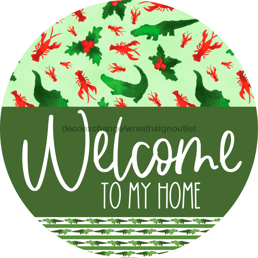 Wreath Sign Cajun Christmas Welcome To My Home Gift Decoe-2637 For Round Decoexchange