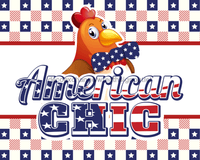 Thumbnail for Wreath Sign, Chicken Patriotic Sign, 8x10