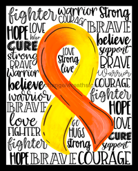 Thumbnail for Wreath Sign, Childhood Cancer Awareness Sign, 8x10