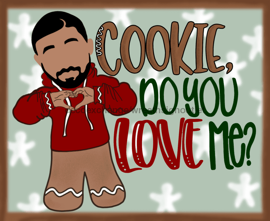 Wreath Sign, Christmas - Cookie Do You Love Me 8x10"Metal Sign DECOE-662, DecoExchange, Sign For Wreath - DecoExchange