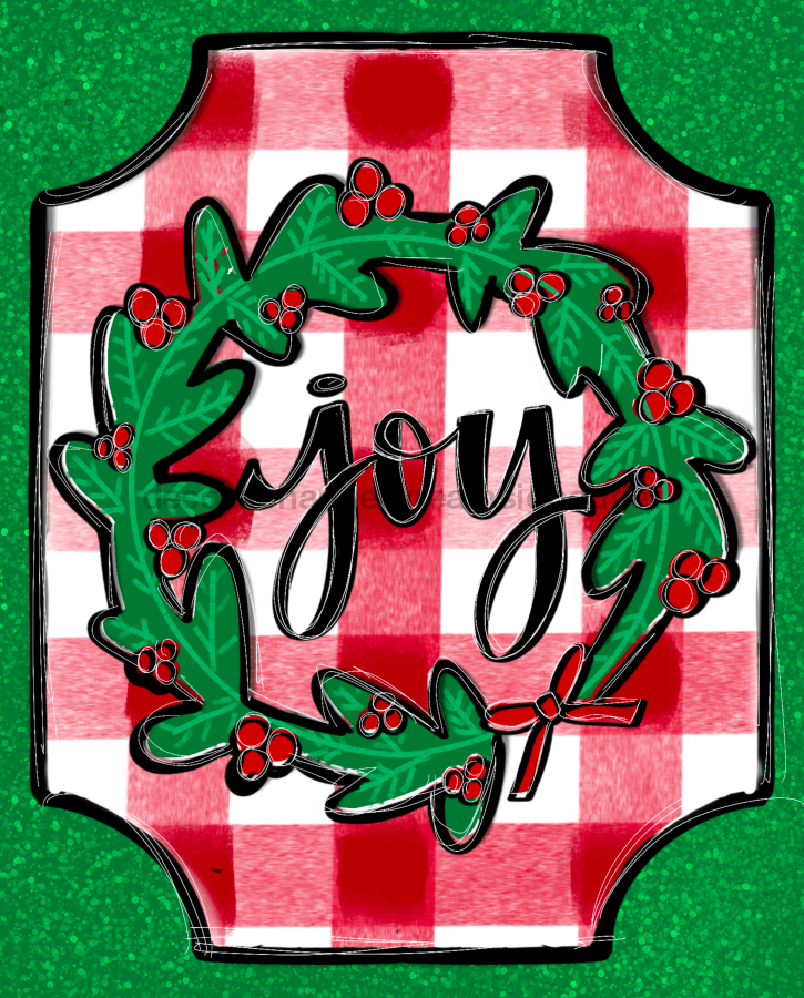 Wreath Sign, Christmas Sign, Joy Sign, 8x10",  Metal Sign, TH-014, Sign For Wreath, DecoExchange - DecoExchange