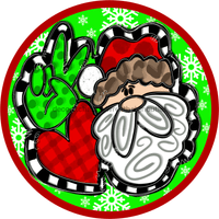 Thumbnail for Wreath Sign, Christmas Sign, Peace Love Santa, 18