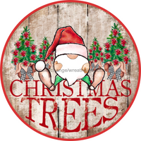 Thumbnail for Wreath Sign, Christmas Tree Sign, Christmas Gnome, 18