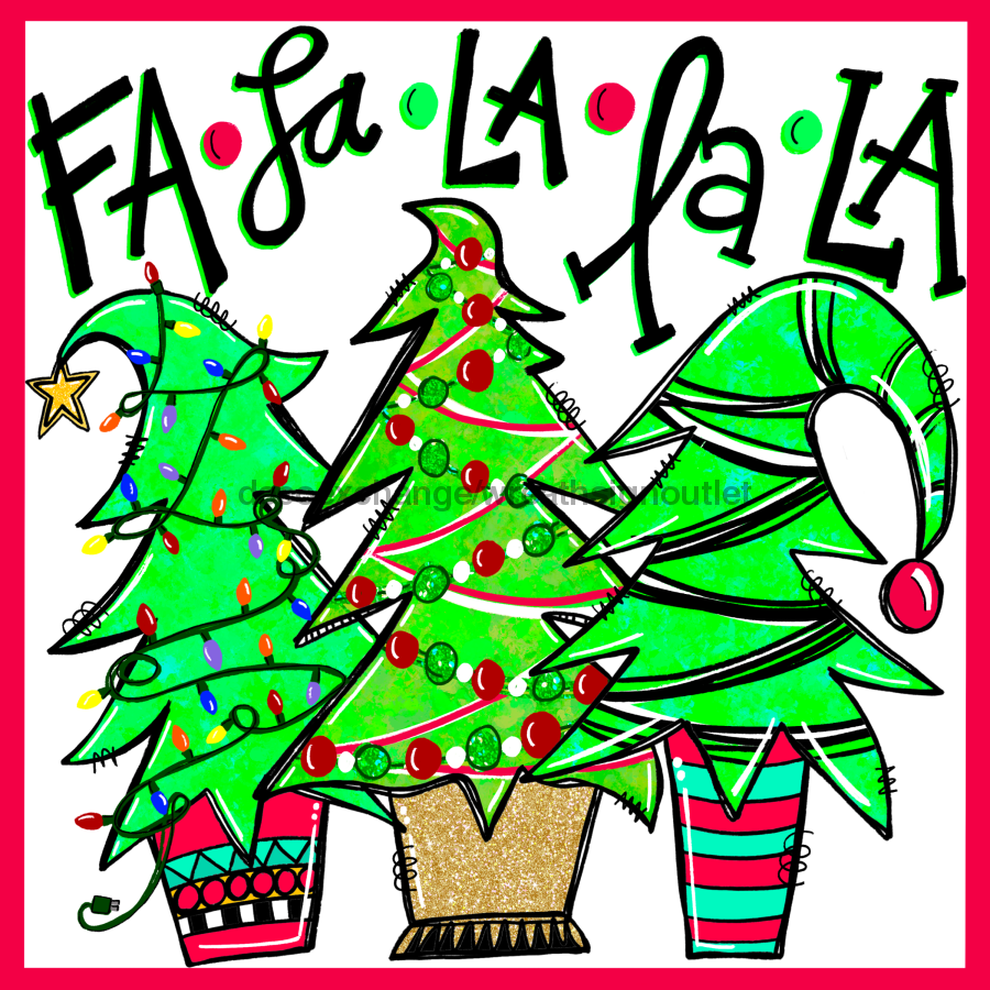 Wreath Sign, Christmas Trees Sign, 10x10", Metal Sign DECOE-918, Sign For Wreath, DecoExchange - DecoExchange