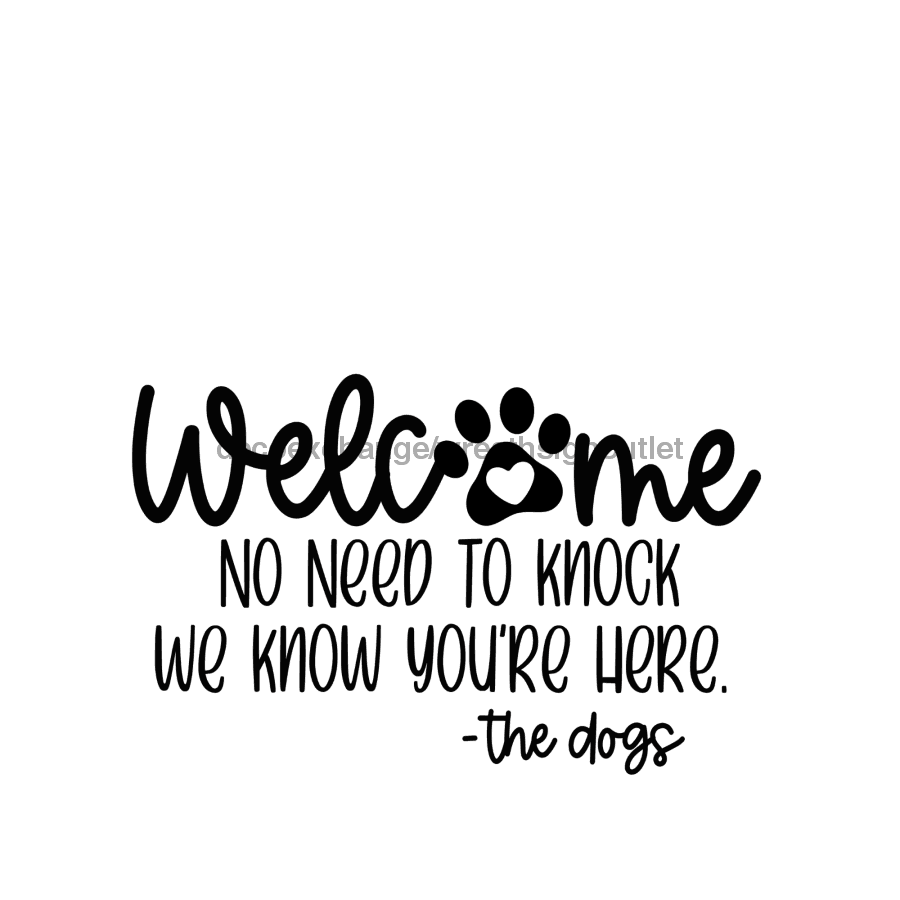 Wreath Sign, Dog Sign, Welcome Sign, DECOE-1072, Sign For Wreath metal sign, 12 round, pet