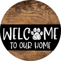 Thumbnail for Wreath Sign Dog Welcome To Our Home Decoe-2324 For Round 18 Wood