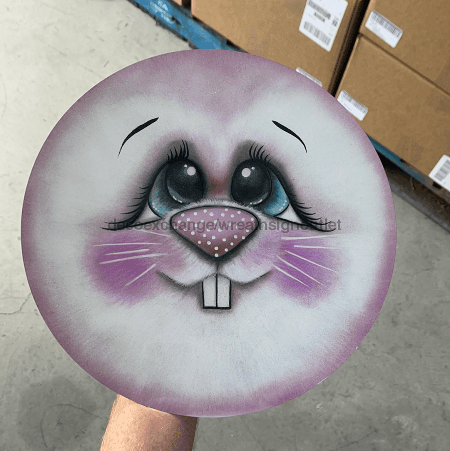 Wreath Sign, Easter Bunny Face Metal Sign 12"x12" IW-014 - DecoExchange Exclusive, DecoExchange, Sign For Wreaths - DecoExchange