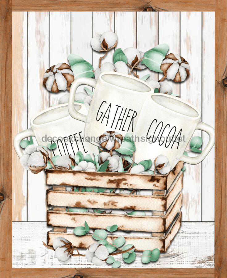 Wreath Sign, Everyday Sign, Mug Sign, Coffee Sign, 8x10", Metal Sign, DECOE-552, DecoExchange, Sign For Wreath - DecoExchange