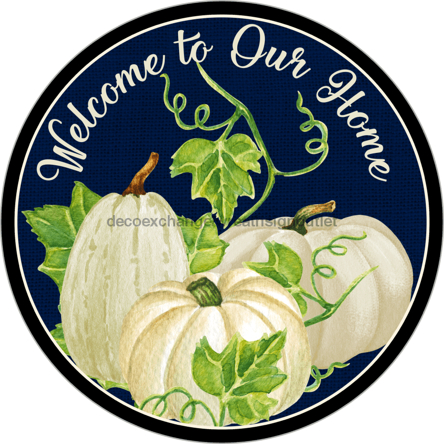 Wreath Sign, Fall Sign, Pumpkin Sign, 18" Wood Round  Sign DECOE-777, DecoExchange, Sign For Wreath