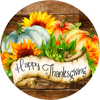Thumbnail for Wreath Sign, Fall Sign, Pumpkin Sign, Happy Thanksgiving, 18