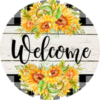 Thumbnail for Wreath Sign, Fall Sign, Welcome Sunflower Sign, 18