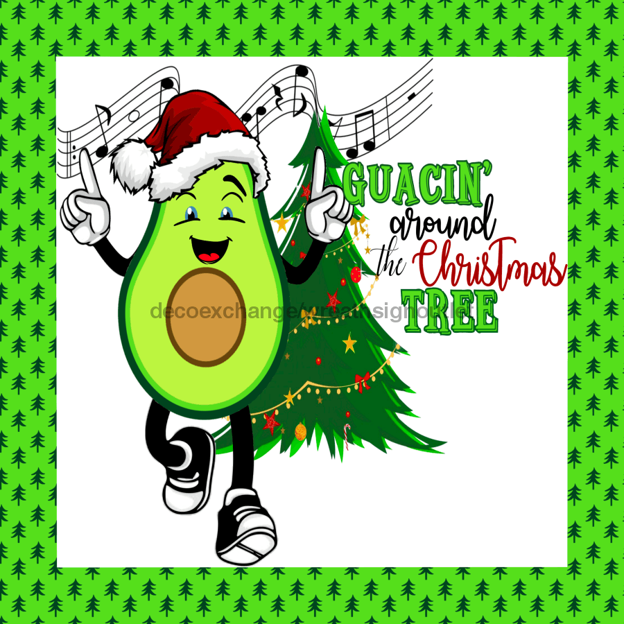 Wreath Sign, Guacamole Sign, Funny Christmas Sign, 10x10" Metal Sign DECOE-858, Sign For Wreath, DecoExchange - DecoExchange