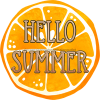 Thumbnail for Wreath Sign, Hello Summer Sign, Orange Sign, Round Summer Sign, DECOE-504, Sign For Wreath,  wood wreath sign, 10 round, summer