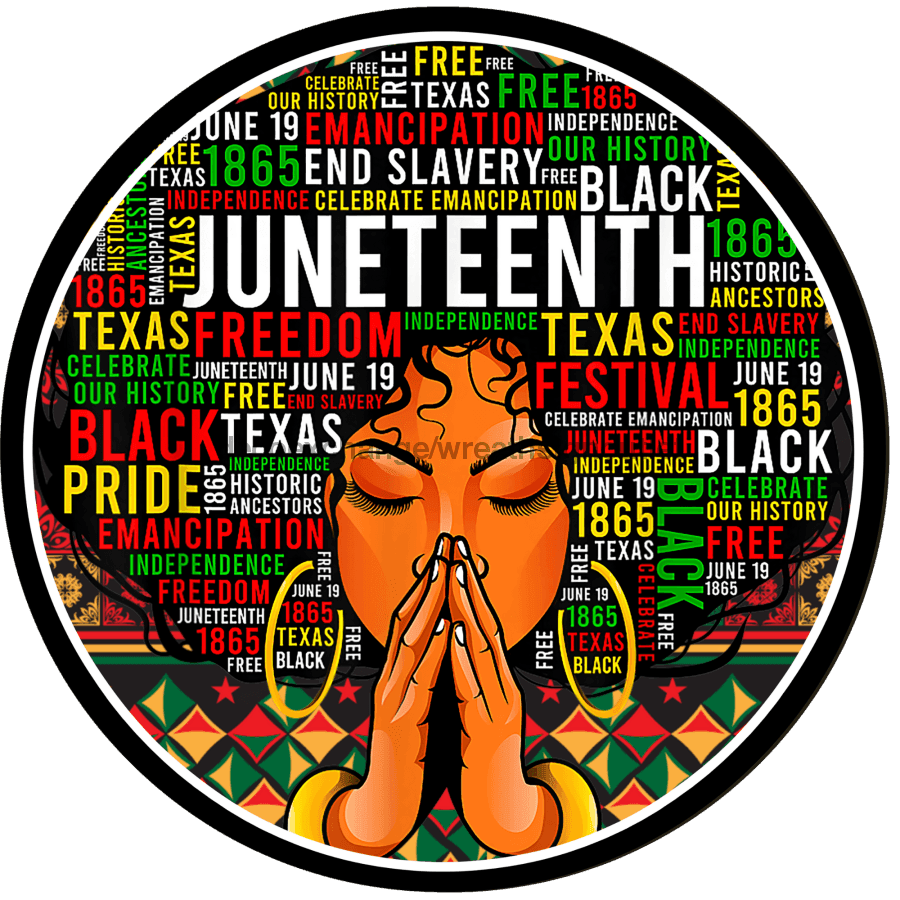 Wreath Sign, Juneteenth Sign, Black History, DECOE-1005, Sign For Wreath wood wreath sign, 18 round, african american