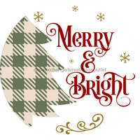 Thumbnail for Wreath Sign, Merry and Bright, Merry Christmas Sign, 18