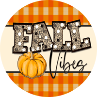 Thumbnail for Wreath Sign, Orange Fall Vibes, Fall Sign, 10