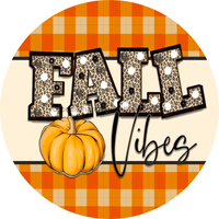 Thumbnail for Wreath Sign, Orange Fall Vibes, Fall Sign, 18