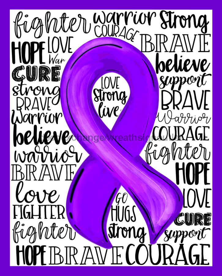 Wreath Sign, Pancreatic Cancer Awareness Sign, Fibro, 8x10" Metal Sign DECOE-911, Sign For Wreath, DecoExchange - DecoExchange