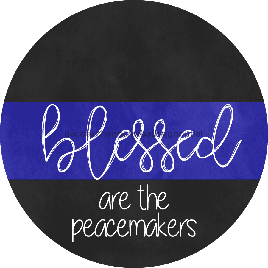 Wreath Sign, Police Sign, 18" Wood Round Sign, DECOE-636, DecoExchange, Sign For Wreath - DecoExchange