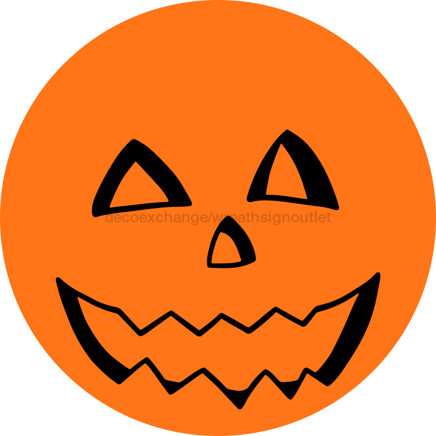 Wreath Sign Pumpkin Face Decoe-2355 For Round 18 Wood