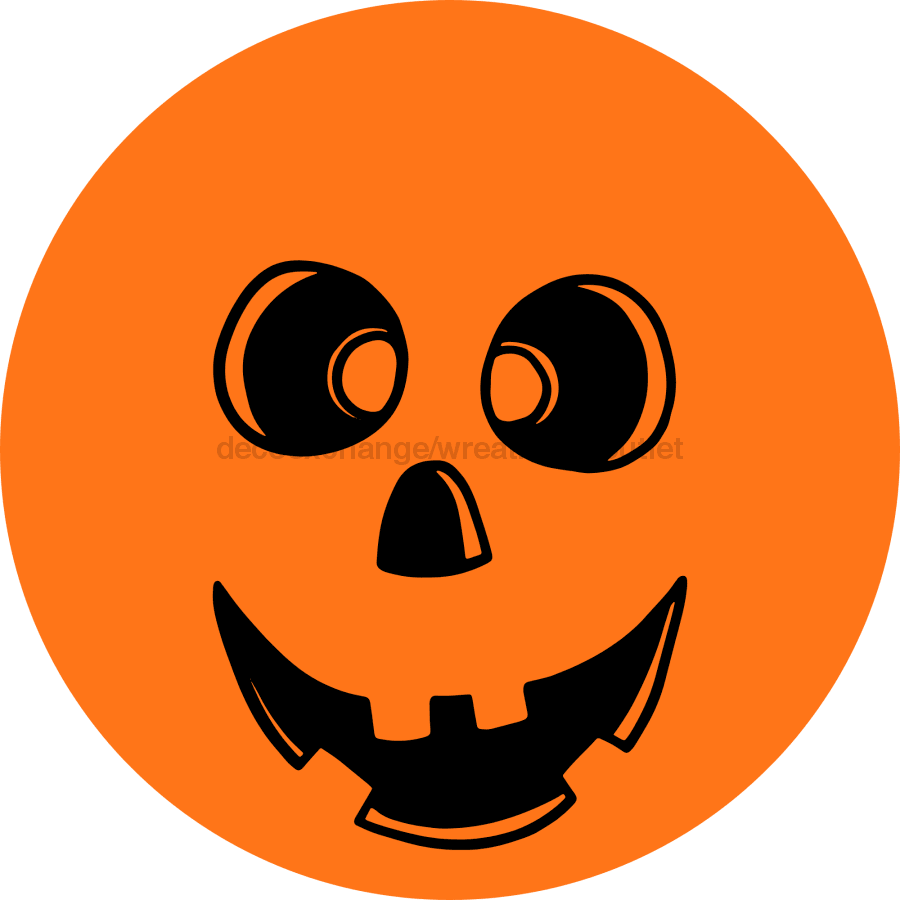 Wreath Sign Pumpkin Face Decoe-2356 For Round 18 Wood