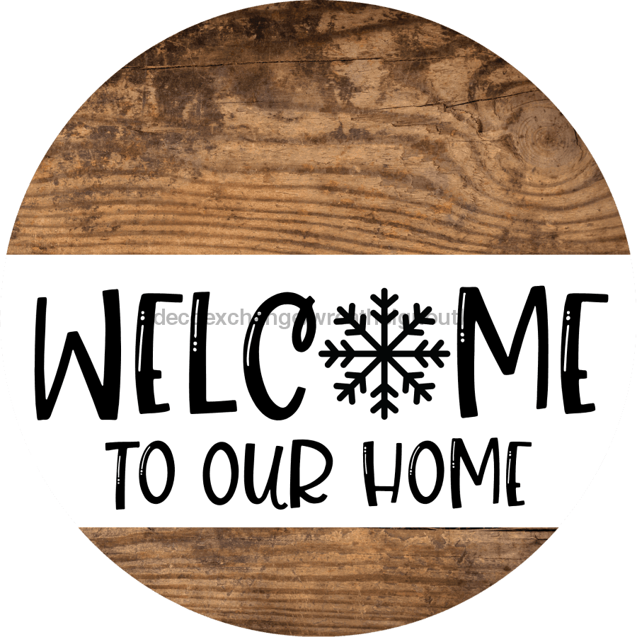 Wreath Sign Snowflake Winter Christmas Decoe-2350 For Round 10 Wood