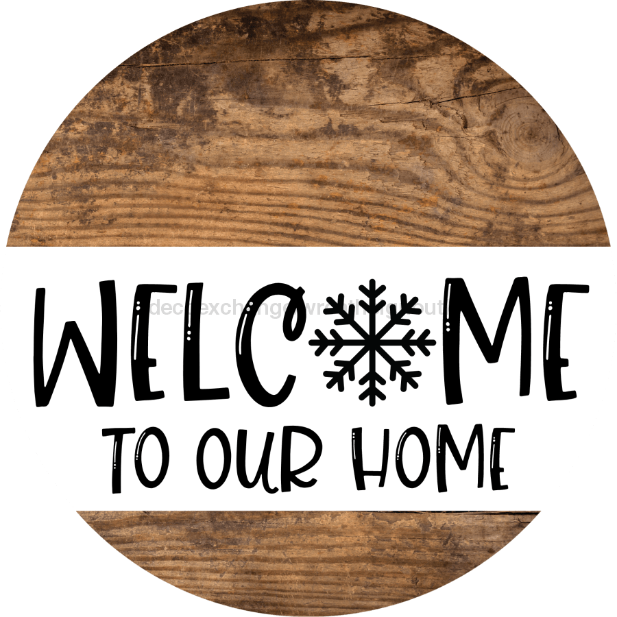 Wreath Sign Snowflake Winter Christmas Decoe-2350 For Round 18 Wood