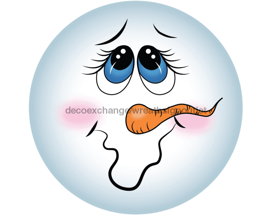 Wreath Sign, Snowman Face Sign, Snowman Sign, DECOE-1028, Sign For Wreath wood wreath sign, 18 round, christmas