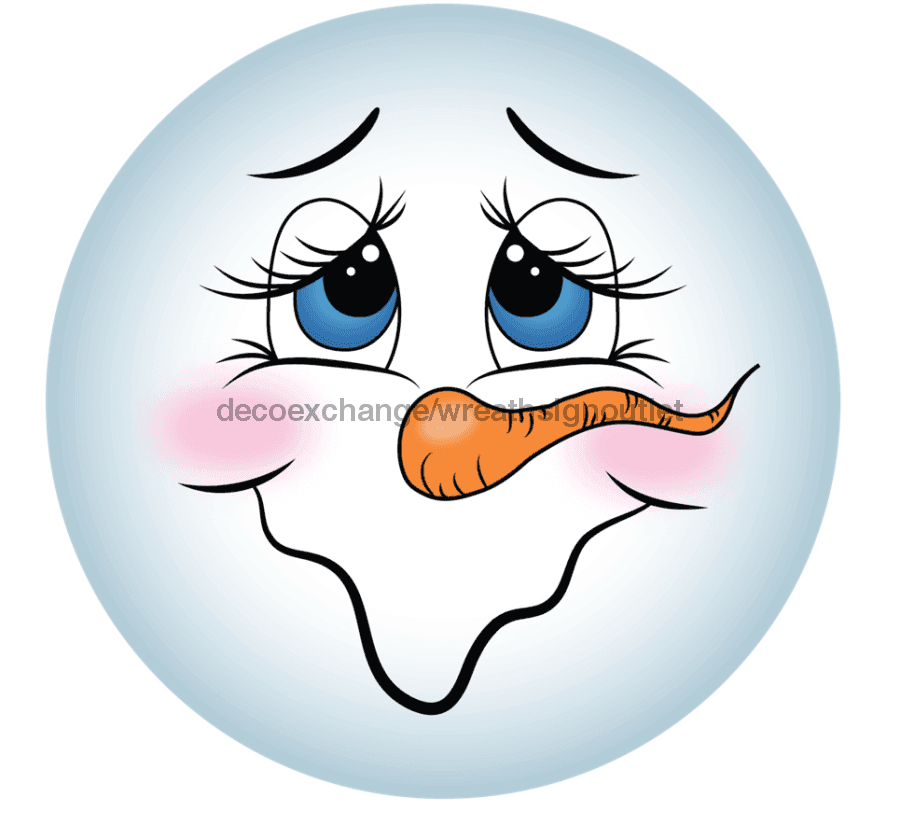 Wreath Sign, Snowman Face Sign, Snowman Sign, DECOE-1030, Sign For Wreath wood wreath sign, 18 round, christmas