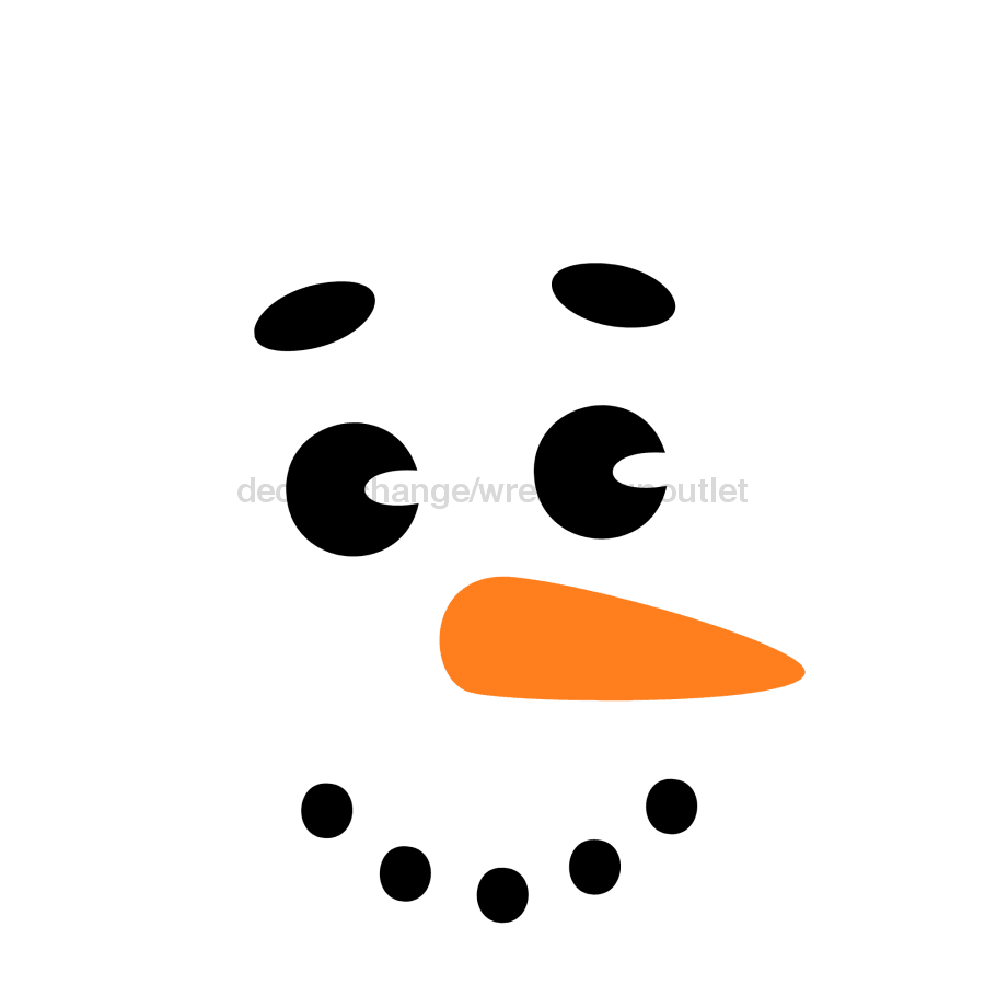 Wreath Sign Snowman Face Decoe-2354 For Round 18 Wood